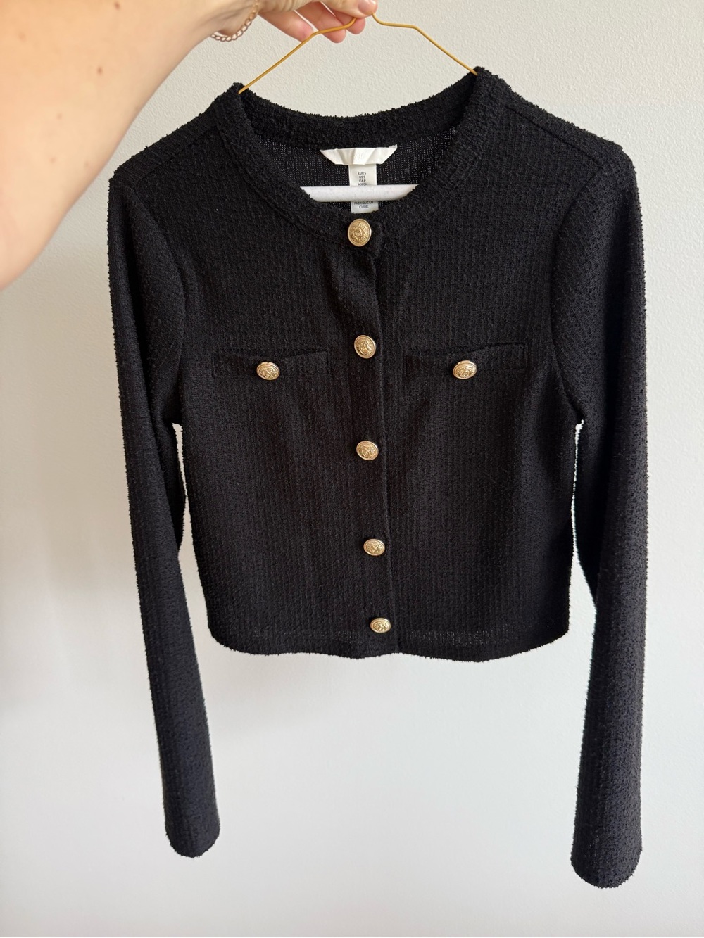 H&M Black Textured Cardigan Small